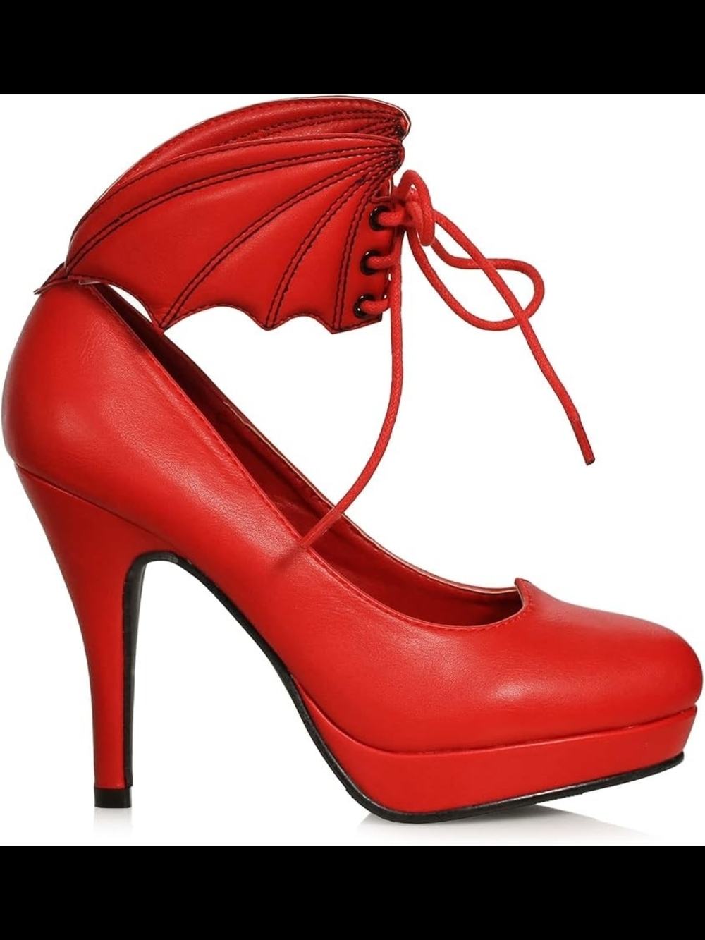 Ellie Red Wingback Lace-Up Platform Stiletto Pumps